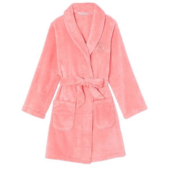 Robe Short cozy soft plush Victoria’s Secret size large/xlarge pink 💞✨ - Picture 5 of 6